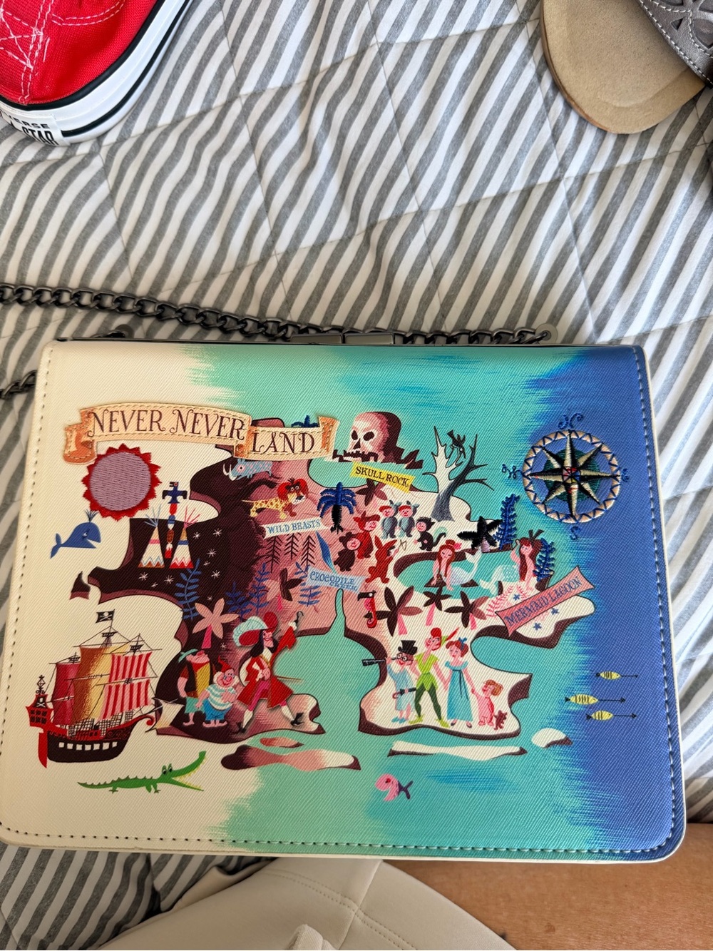 Loungefly Disney Peter Pan Never Never Land Multicolor Crossbody Bag